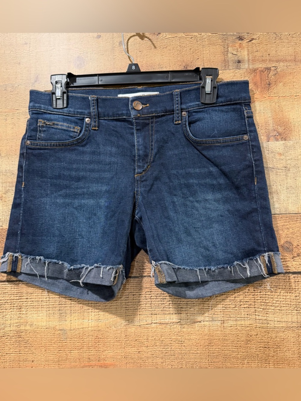Joe's Jeans Dark Blue Frayed Hem Denim Shorts Size 27